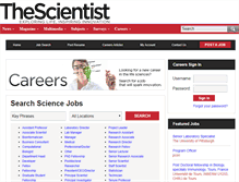 Tablet Screenshot of careers.the-scientist.com